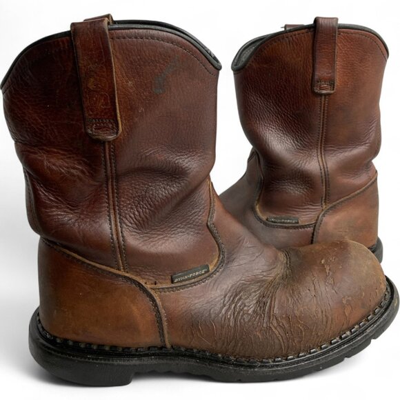 Red Wing Shoes 224 Distressed Leather Steel Toe Pecos Work Boots Men's 10 D - Picture 1 of 15